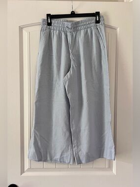 Banana Republic Linen Blend Wide Leg Crop Pant Causal Pull On Relaxed Comfort